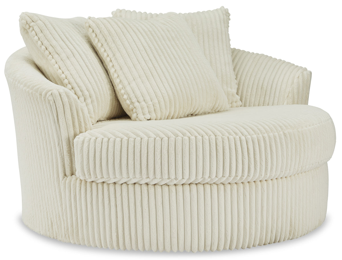 Sillón giratorio extragrande Lindyn color marfil
