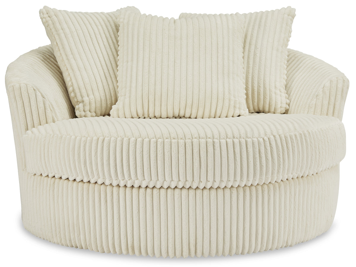 Sillón giratorio extragrande Lindyn color marfil