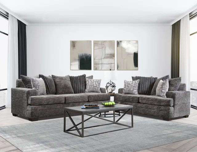 Conjunto de sofá y loveseat color carbón