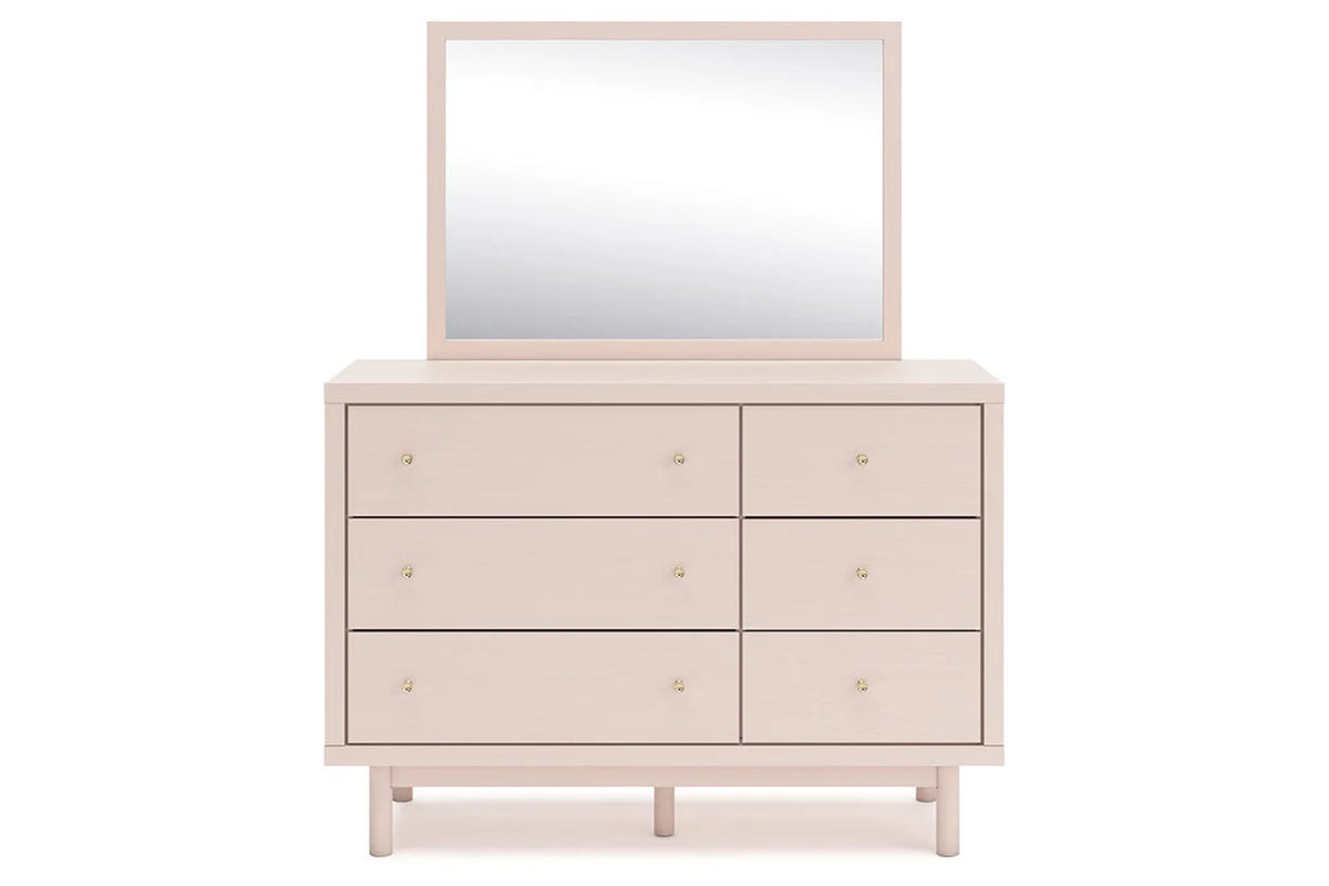 Wistenpine Blush Upholstered Youth Storage Platform Bedroom Set with 2 Drawers