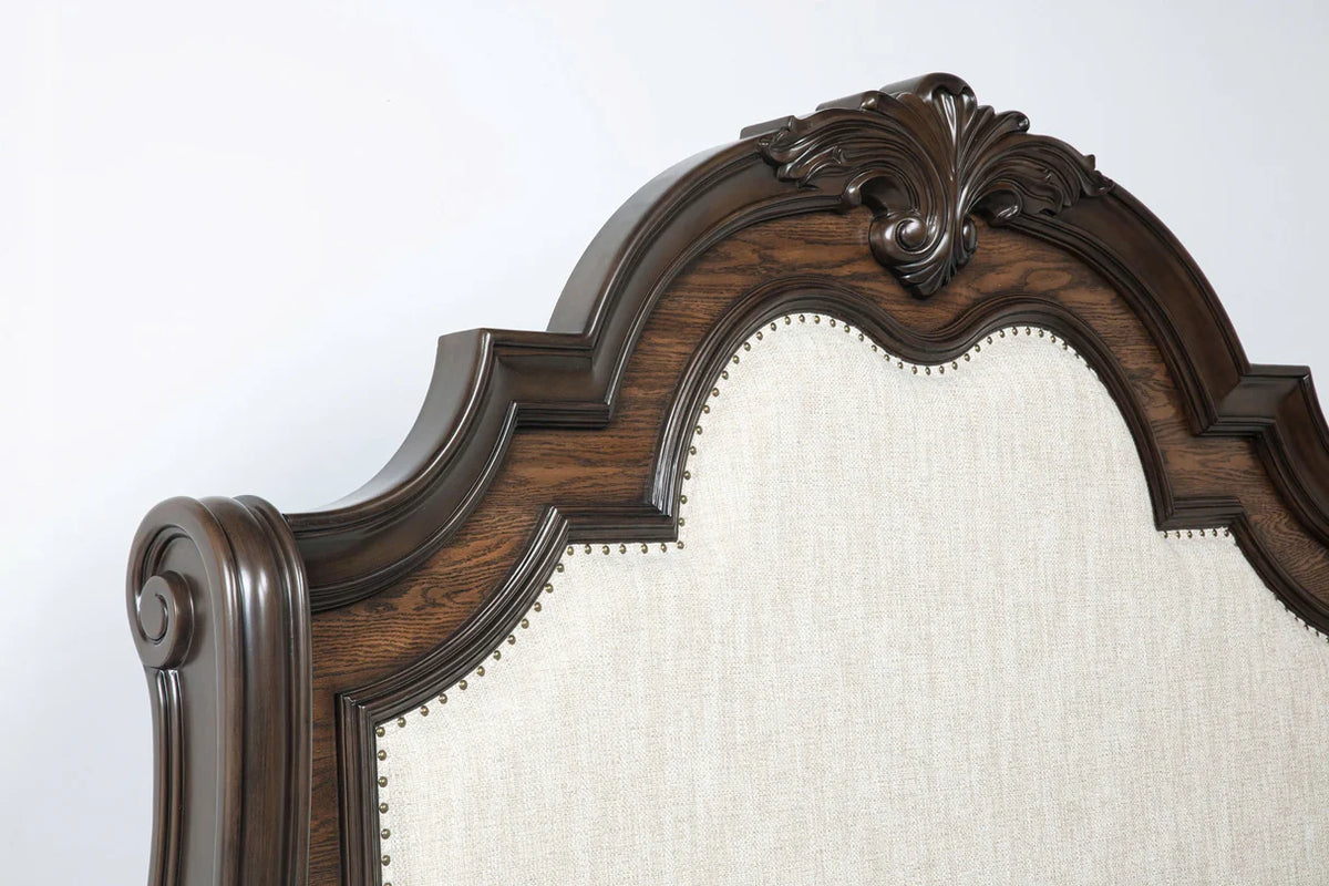Juego de dormitorio tapizado con panel Ludwig Brown