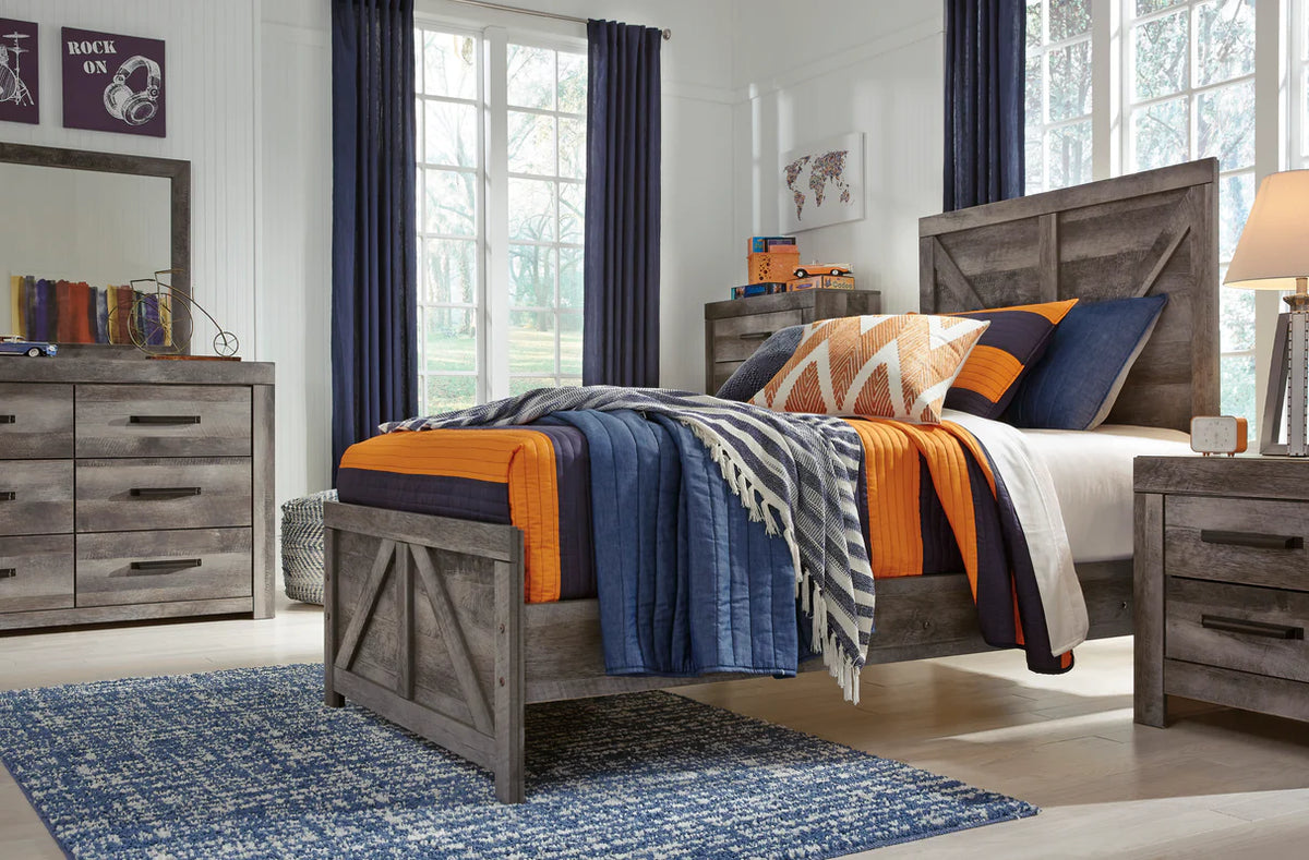 Wynnlow Gray Crossbuck Youth Panel Bedroom Set