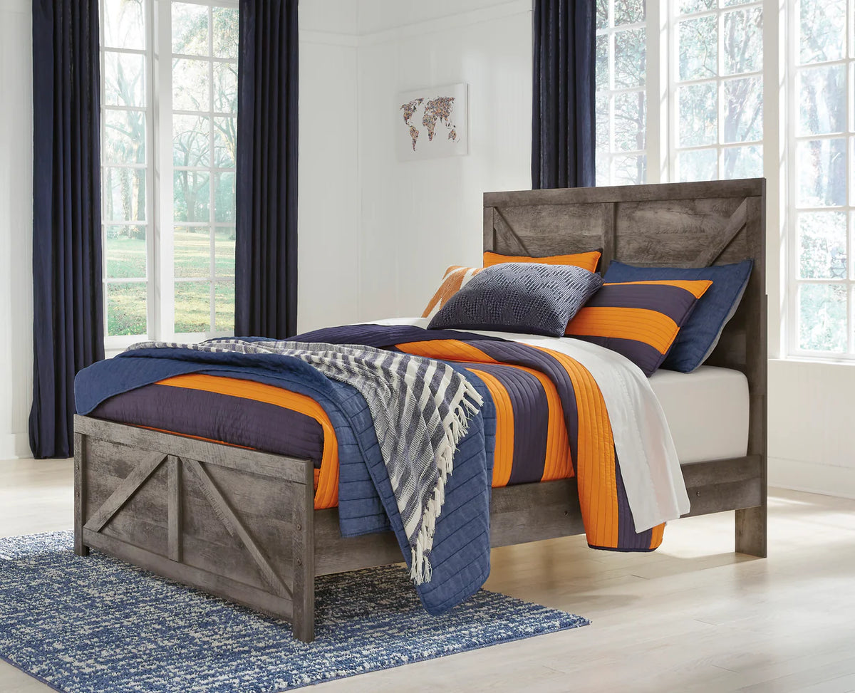 Wynnlow Gray Crossbuck Youth Panel Bedroom Set