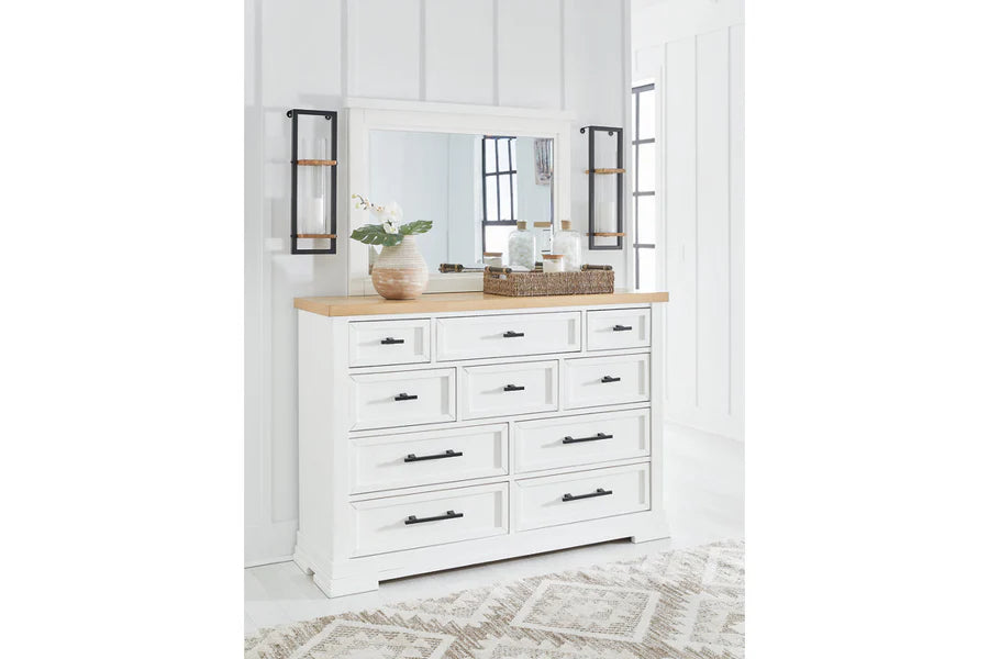 Juego de dormitorio con plataforma de almacenamiento Ashbryn en blanco