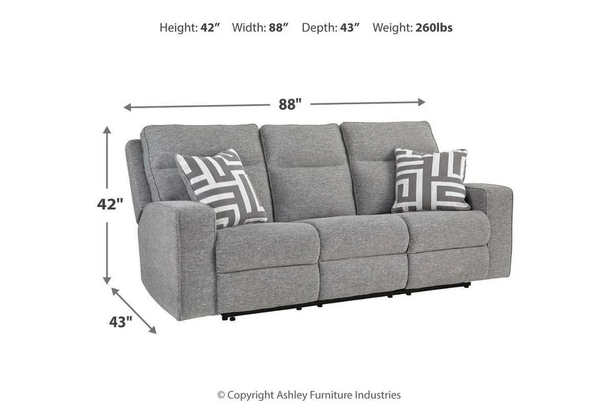 Biscoe Pewter 3-Pieces Power Reclining Living Room Set