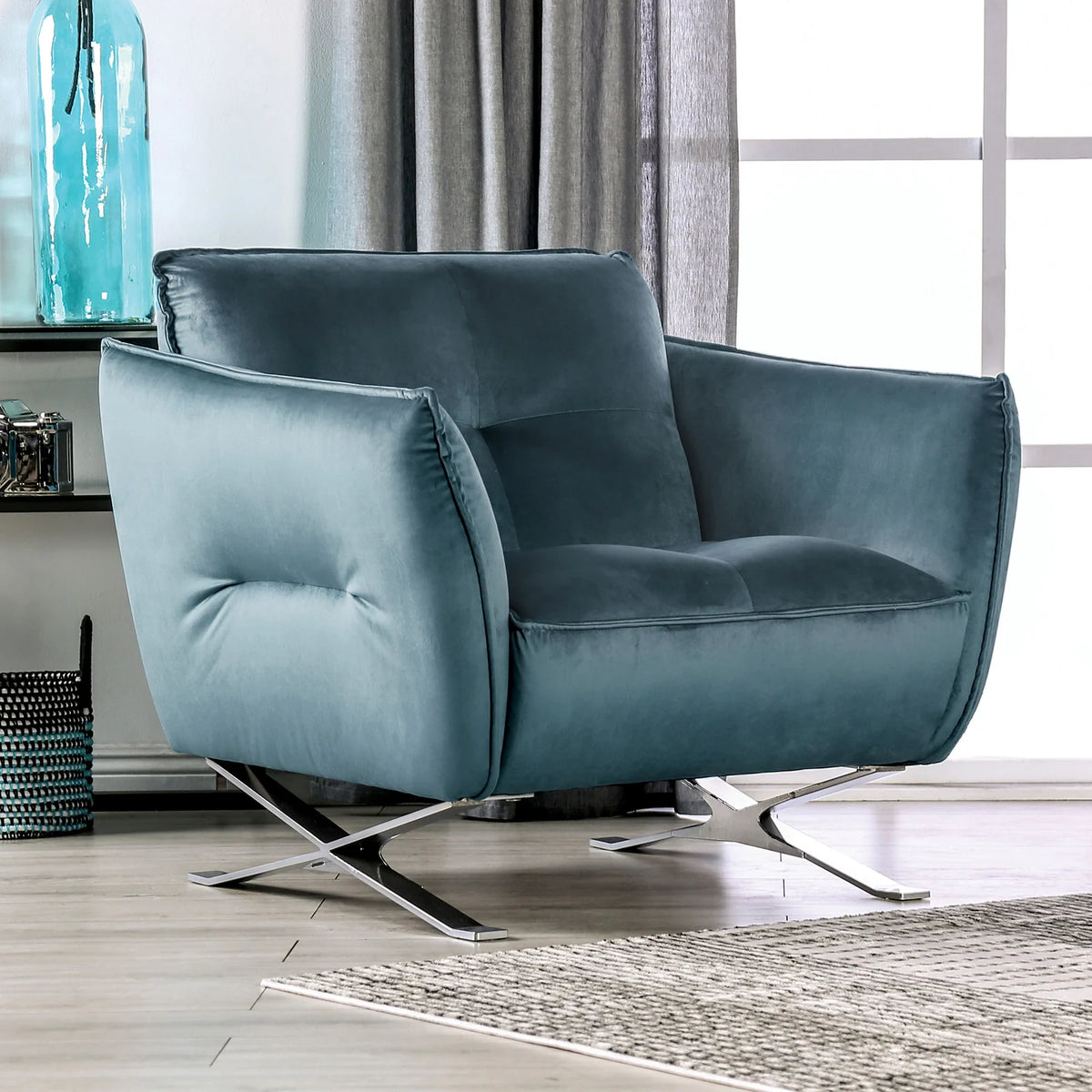 Civellutino Teal Living Room Set