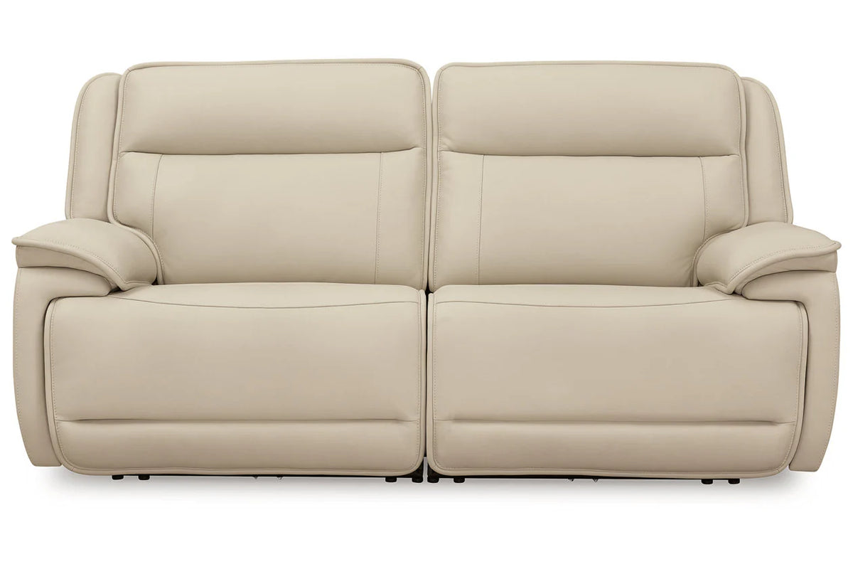 Sofá biplaza reclinable eléctrico Almond Double Deal con reposacabezas ajustables