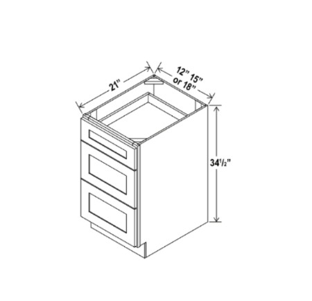 Mueble base con cajones para tocador estilo shaker azul marino