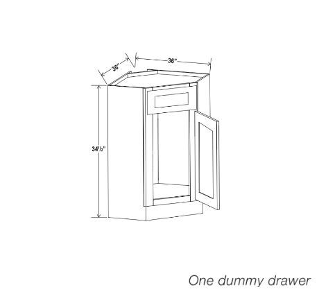 Mueble base para fregadero de esquina estilo Shaker gris