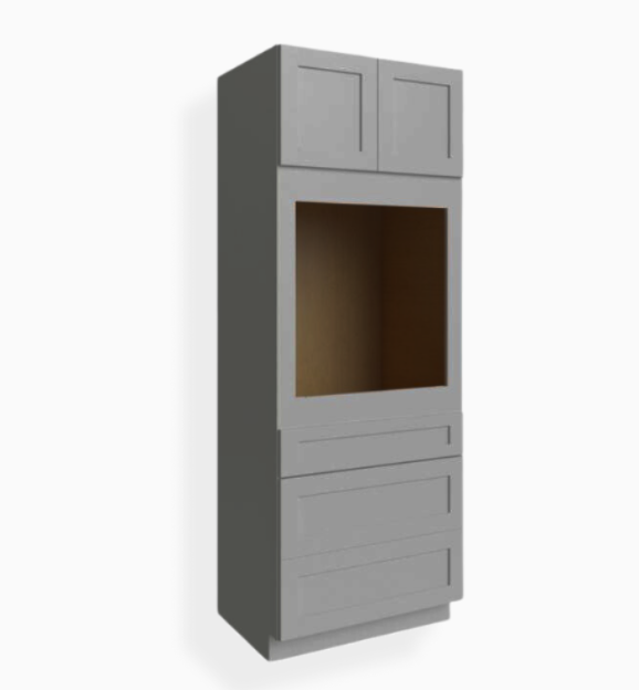 Gabinete de despensa con horno Shaker gris de 30″ de ancho