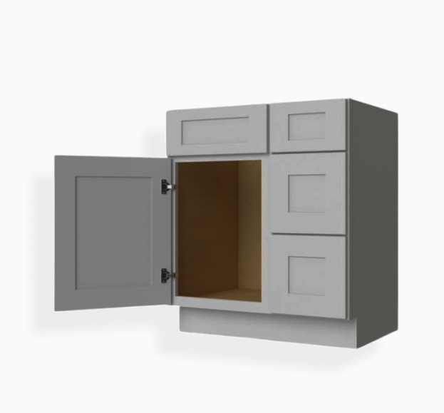 Tocador combinado gris Shaker de 36″ de ancho con cajones