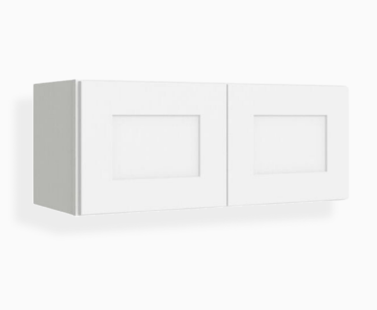 Armario de pared blanco Shaker de 12″ de alto con doble puerta