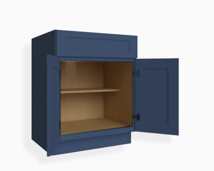 Navy Blue Shaker Base Cabinet with Double Doors