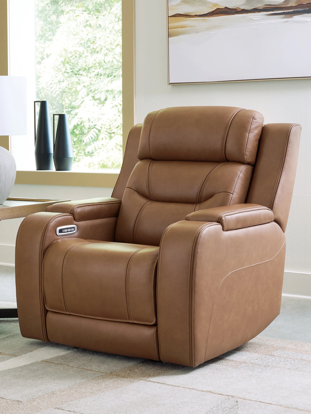 Juego de sala reclinable eléctrico de 3 piezas Knightington Caramel con asientos de audio