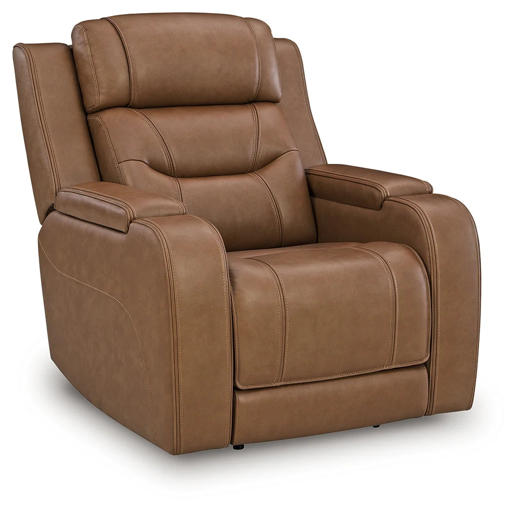 Juego de sala reclinable eléctrico de 3 piezas Knightington Caramel con asientos de audio