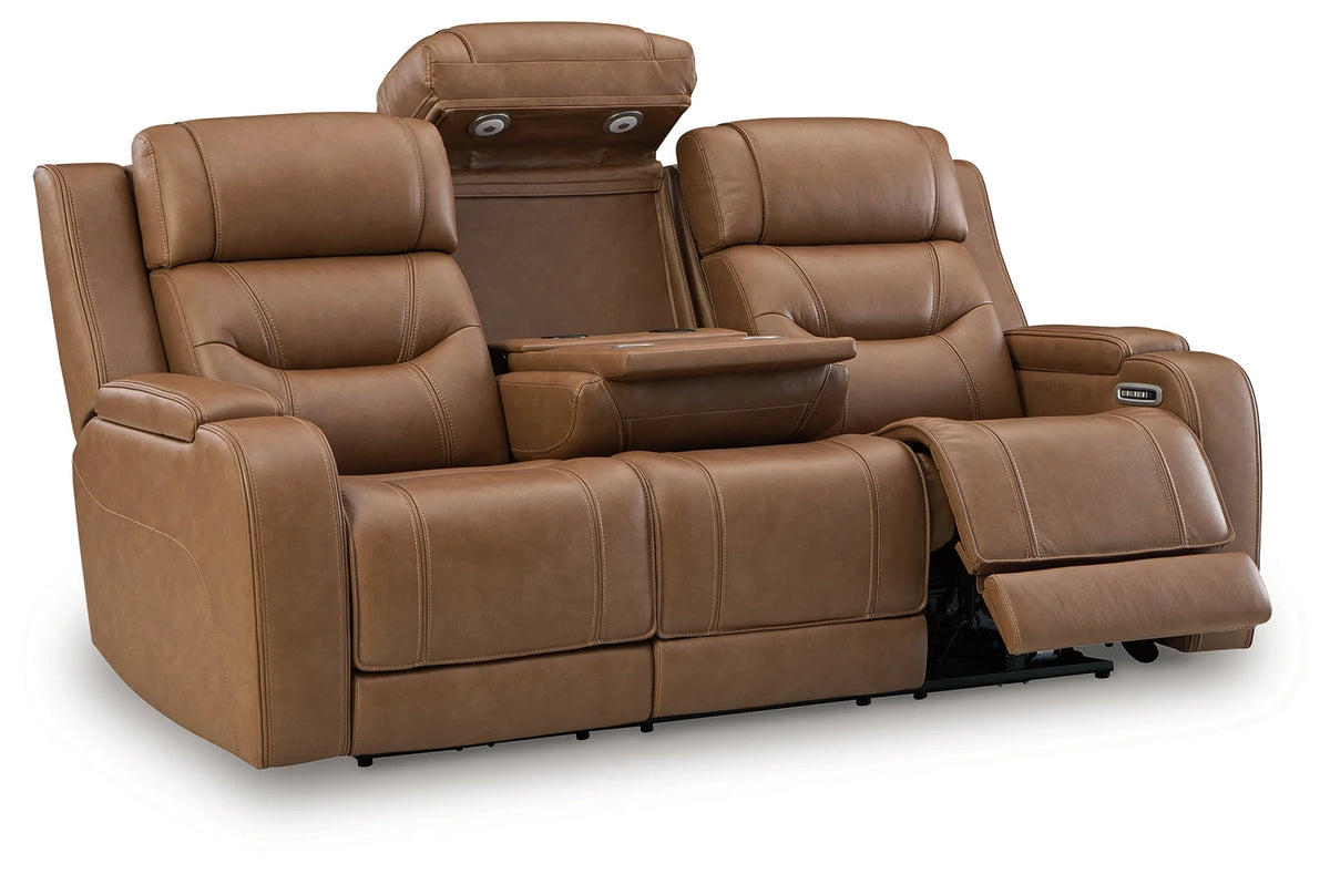 Juego de sala reclinable eléctrico de 3 piezas Knightington Caramel con asientos de audio