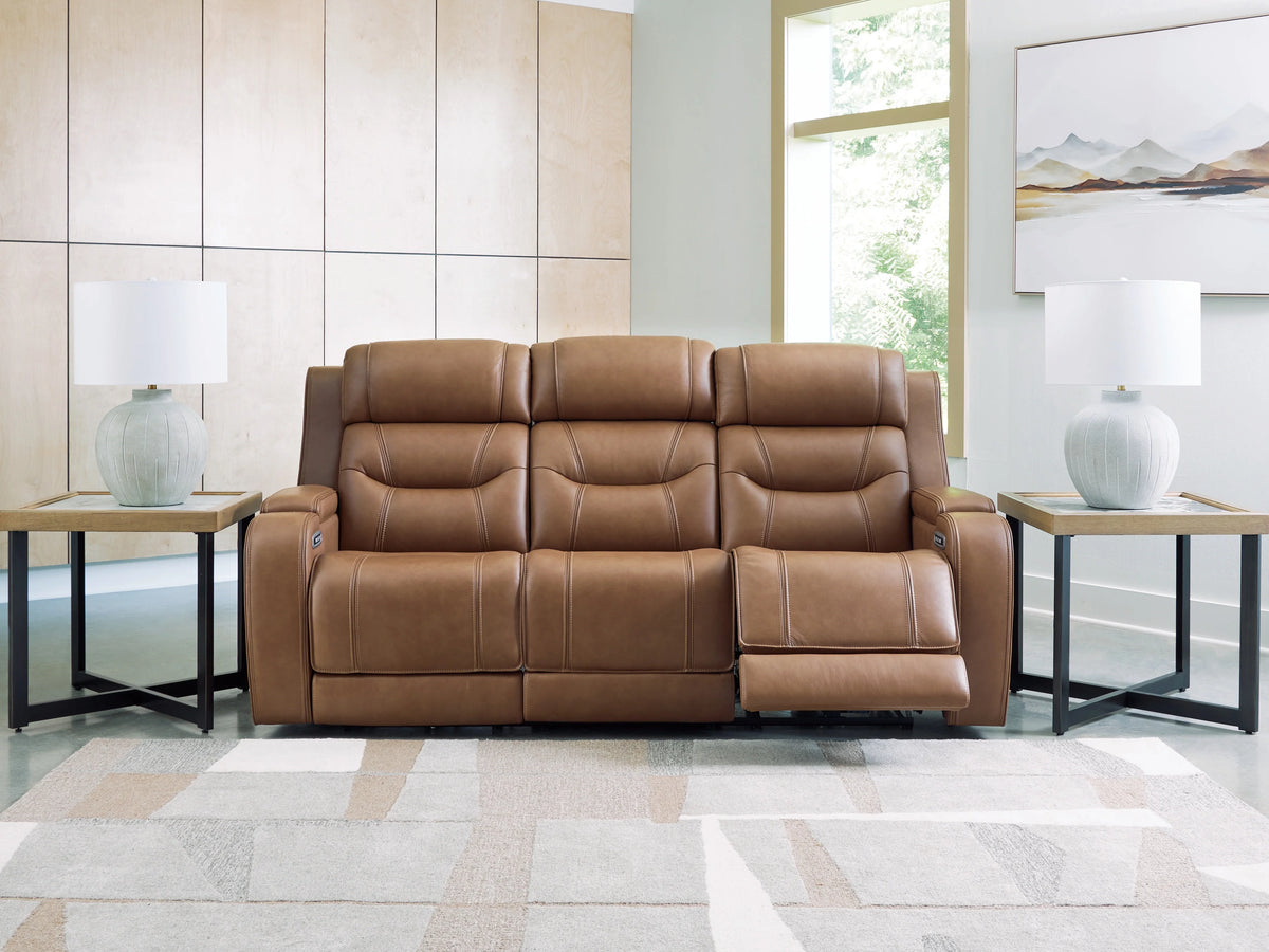 Juego de sala reclinable eléctrico de 3 piezas Knightington Caramel con asientos de audio