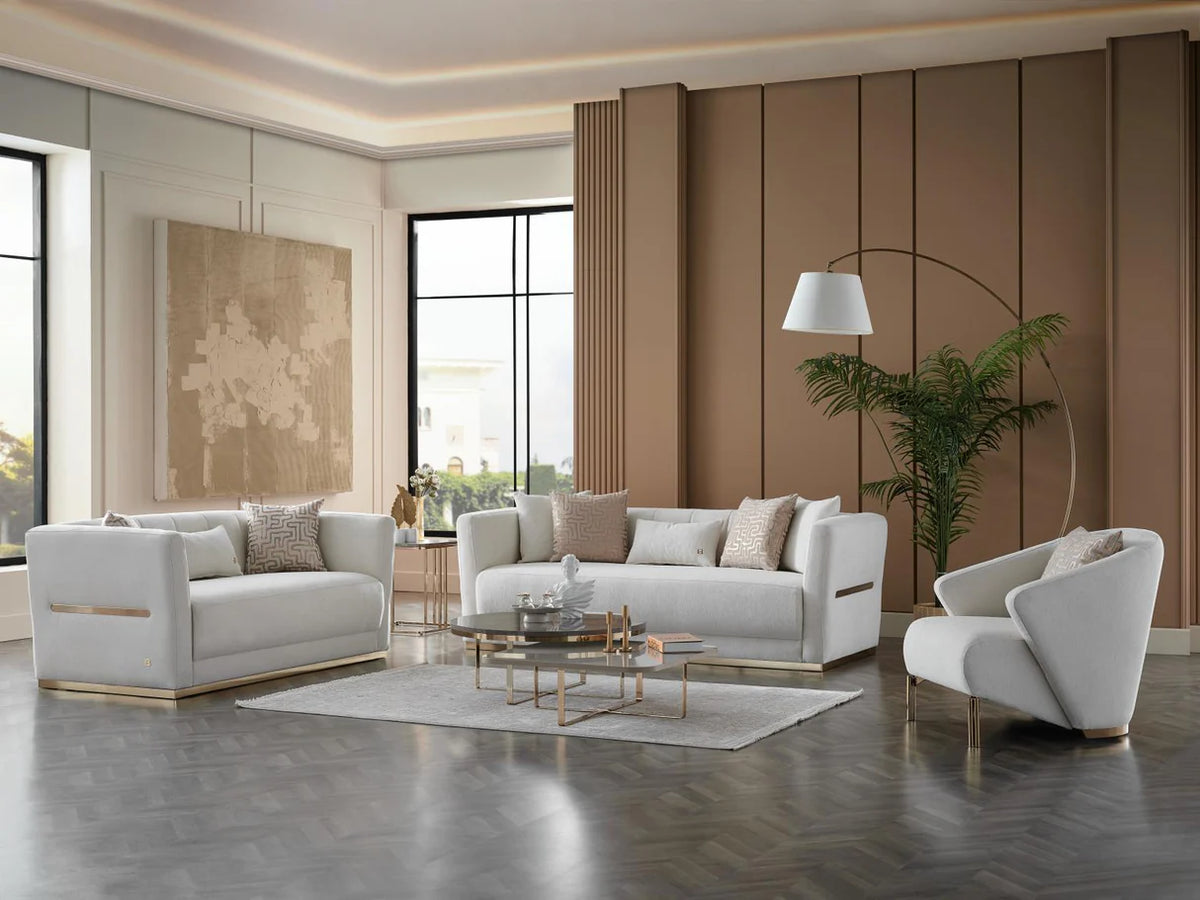 Monroe Merit Cream Living Room Set