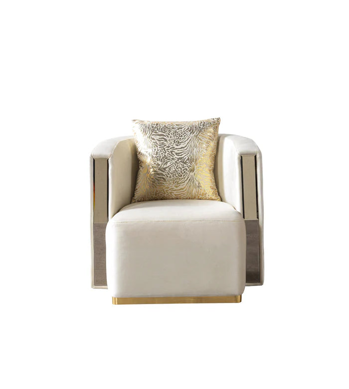 Anica Ivory Velvet Sofa & Loveseat