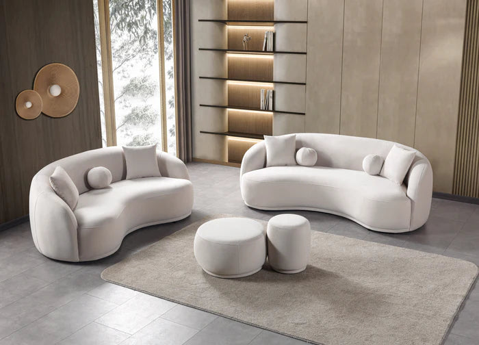 Bonita Ivory Velvet Sofa