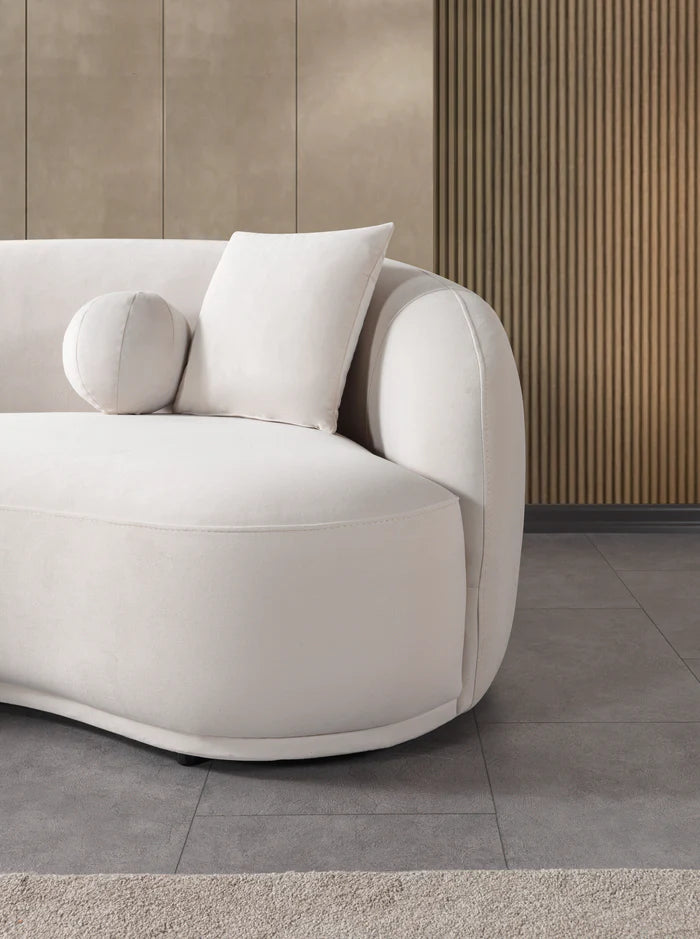 Bonita Ivory Velvet Sofa