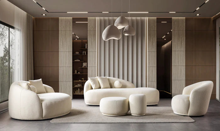 Bonita Ivory Boucle Round Sofa
