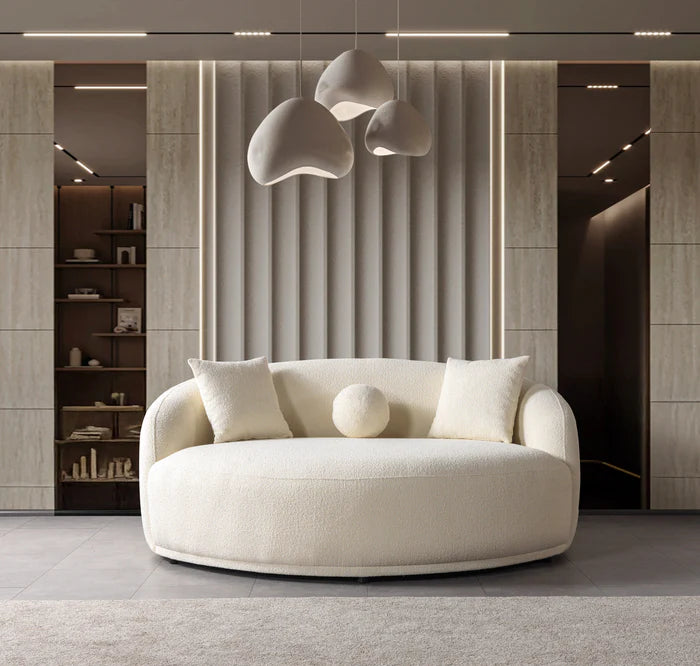 Bonita Ivory Boucle Round Sofa
