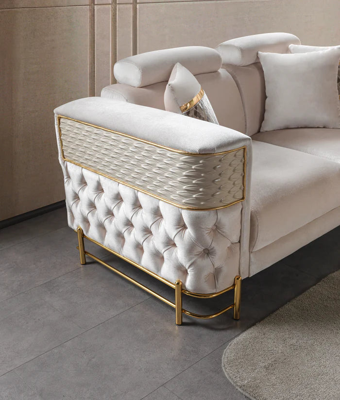 Fabiana Ivory Velvet Loveseat