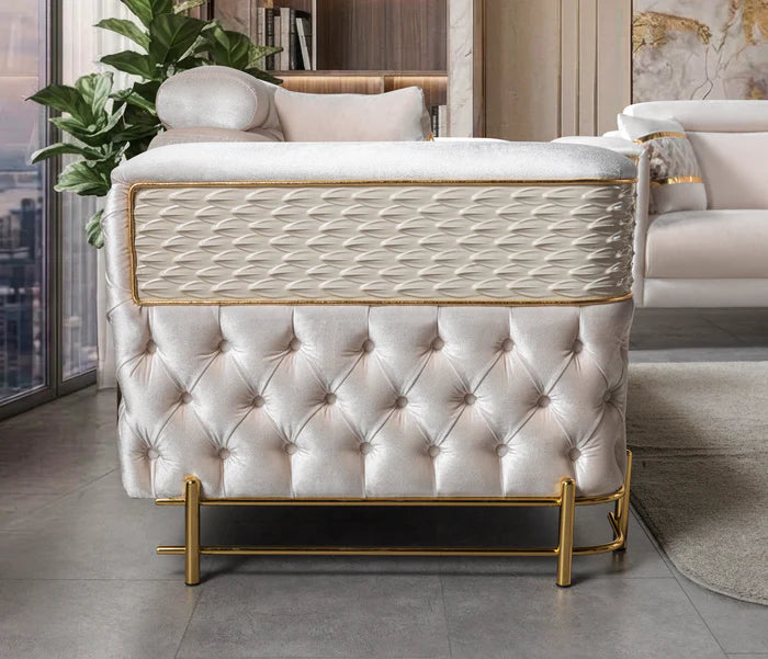 Fabiana Ivory Velvet Loveseat