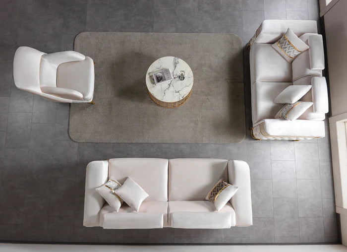 Fabiana Ivory Velvet Loveseat