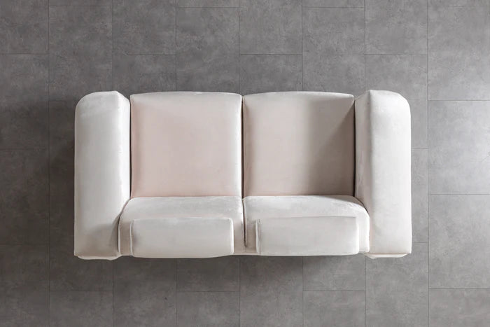 Fabiana Ivory Velvet Loveseat