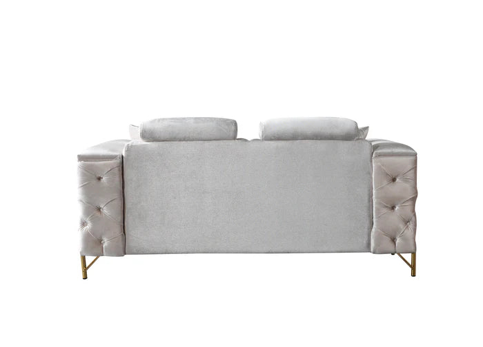 Fabiana Ivory Velvet Loveseat