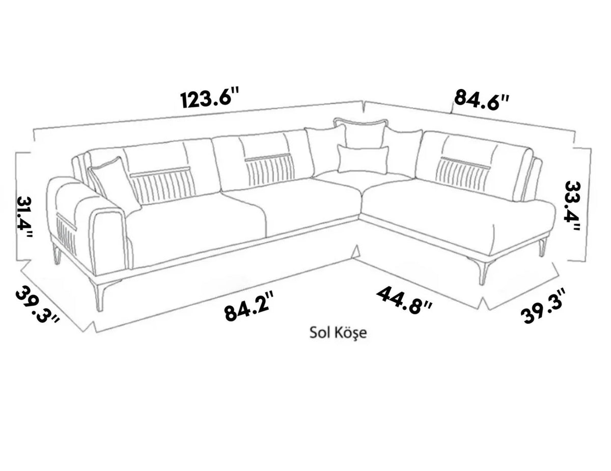 Sofá cama seccional Nivus beige natural