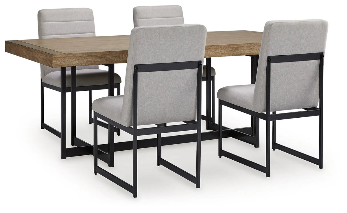 Tomtyn Light Brown Dining Table with 4 Chairs