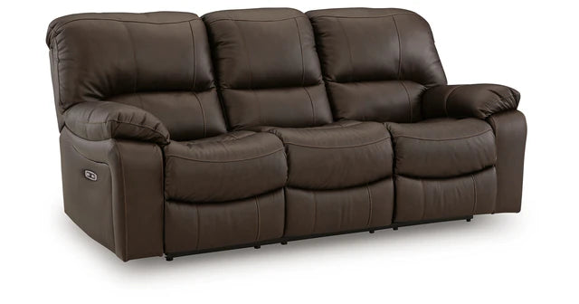 Sofá reclinable eléctrico Leesworth de color marrón oscuro