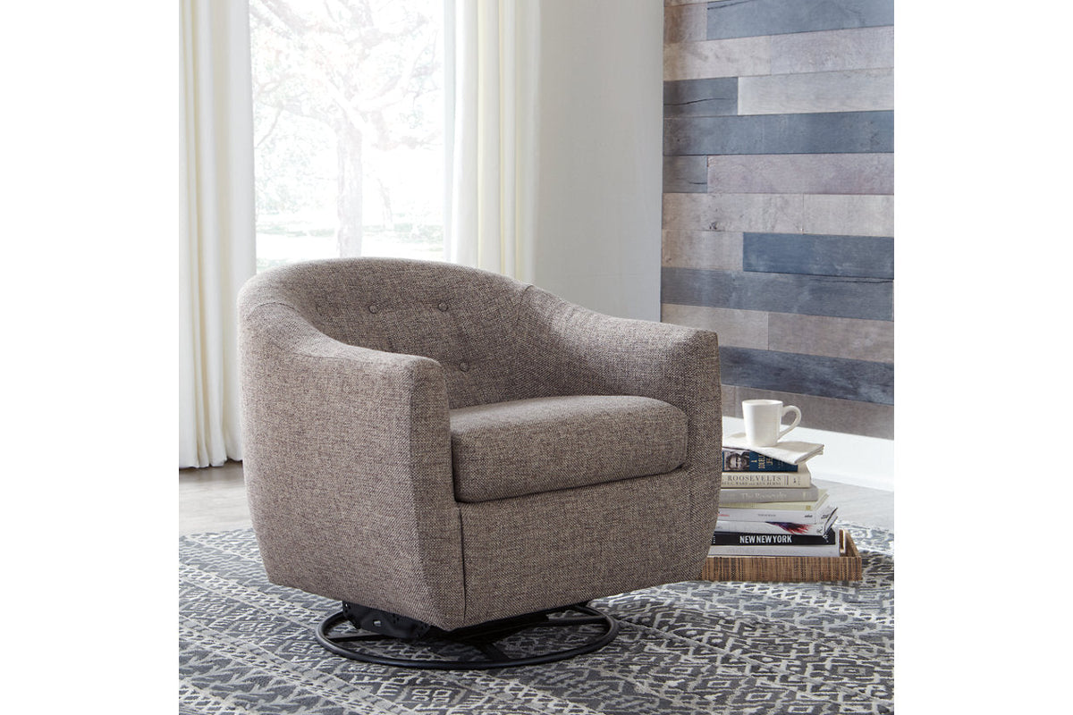 Sillón decorativo giratorio Upshur color topo