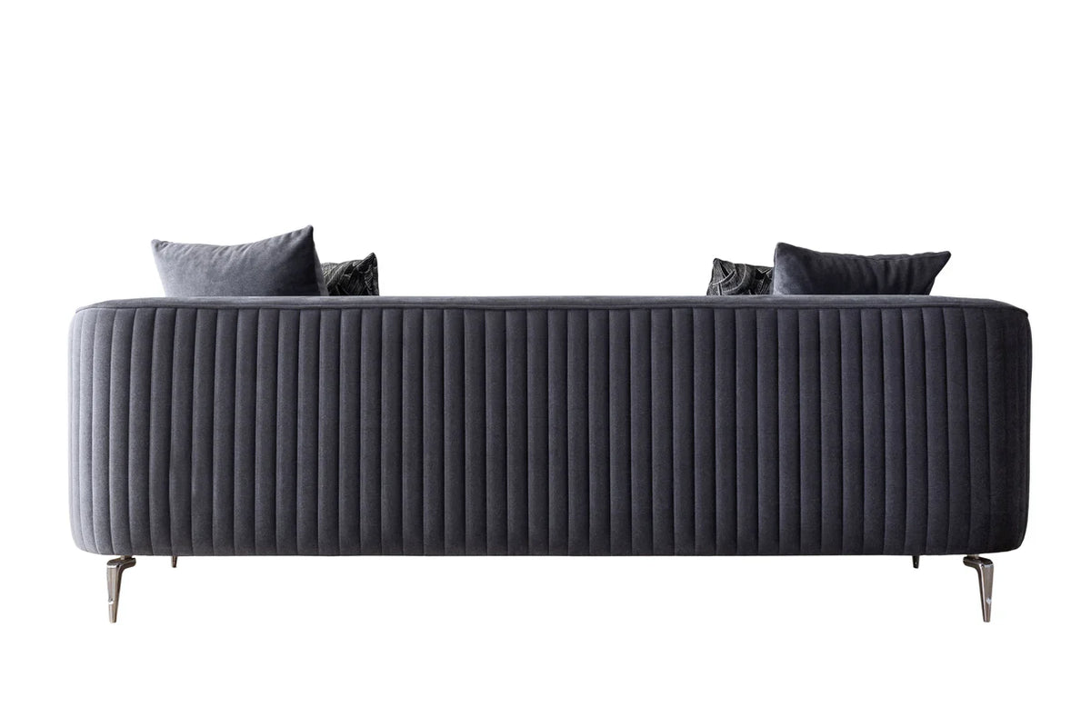 Sofá y loveseat de terciopelo marfil Helena