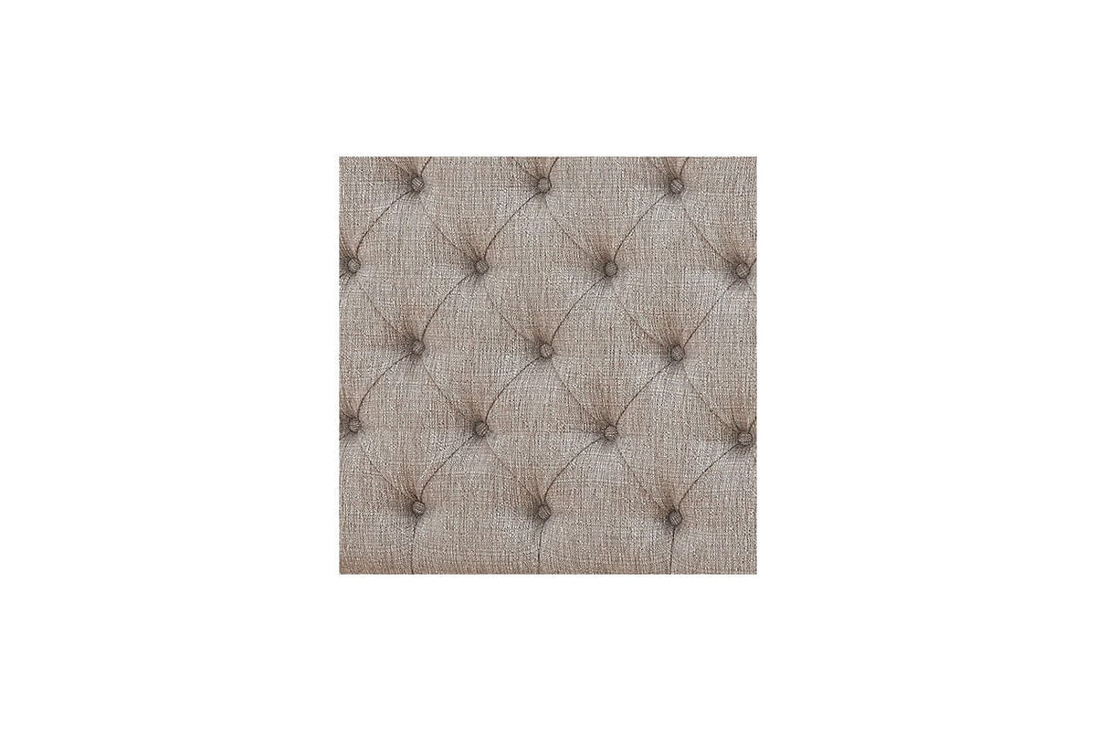 Realyn Chipped White Upholstered Panel Bed - Decohub Home