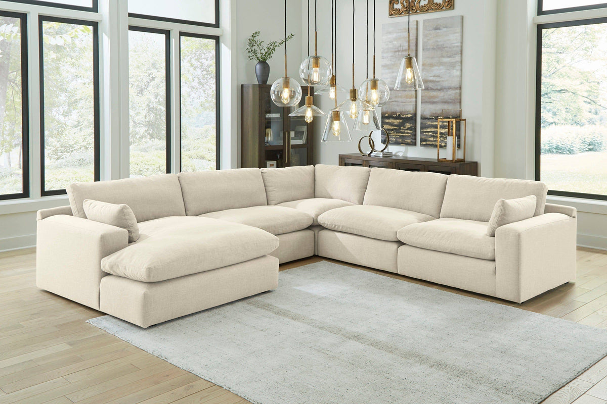 Seccional Elyza de 5 piezas con chaise longue - LAF / RAF