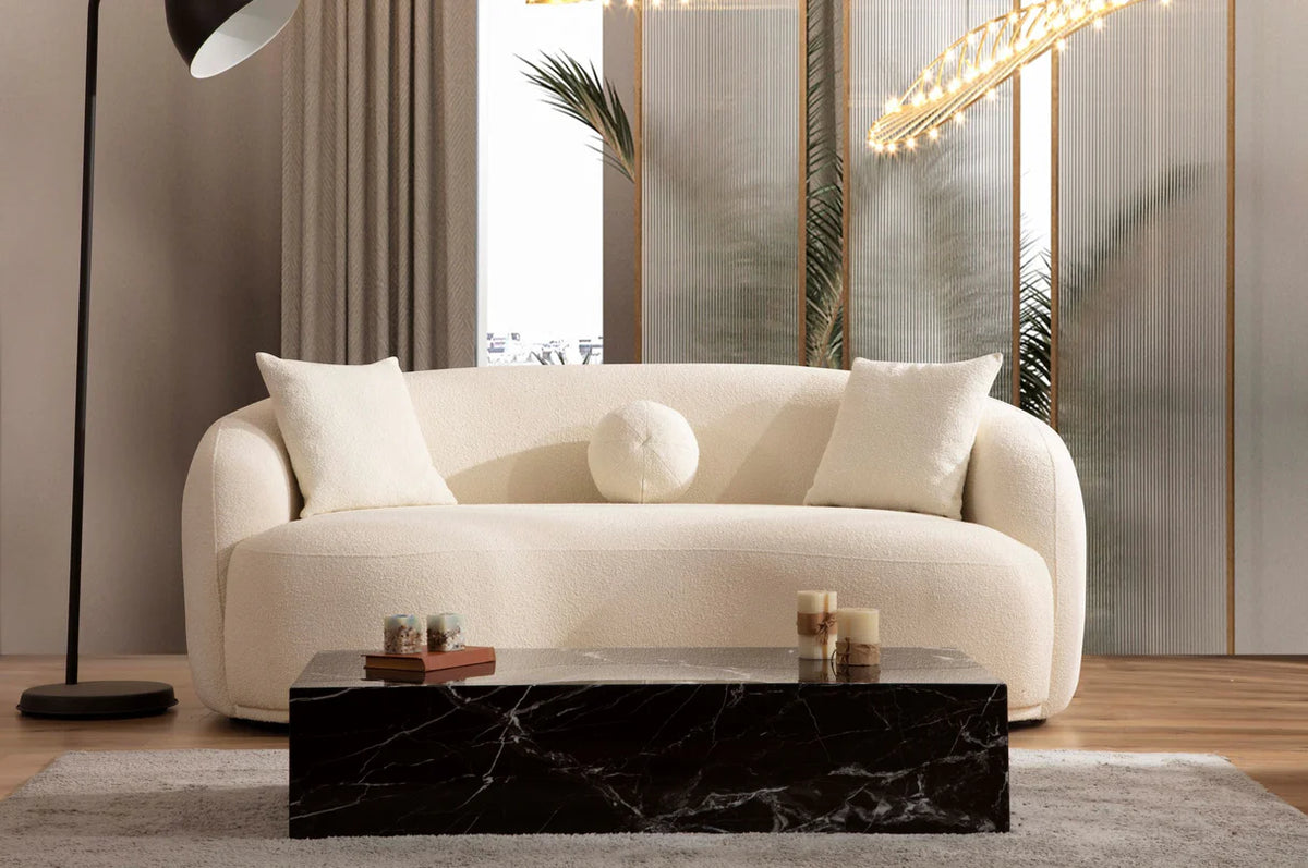 Bonita Ivory Boucle Living Room Set