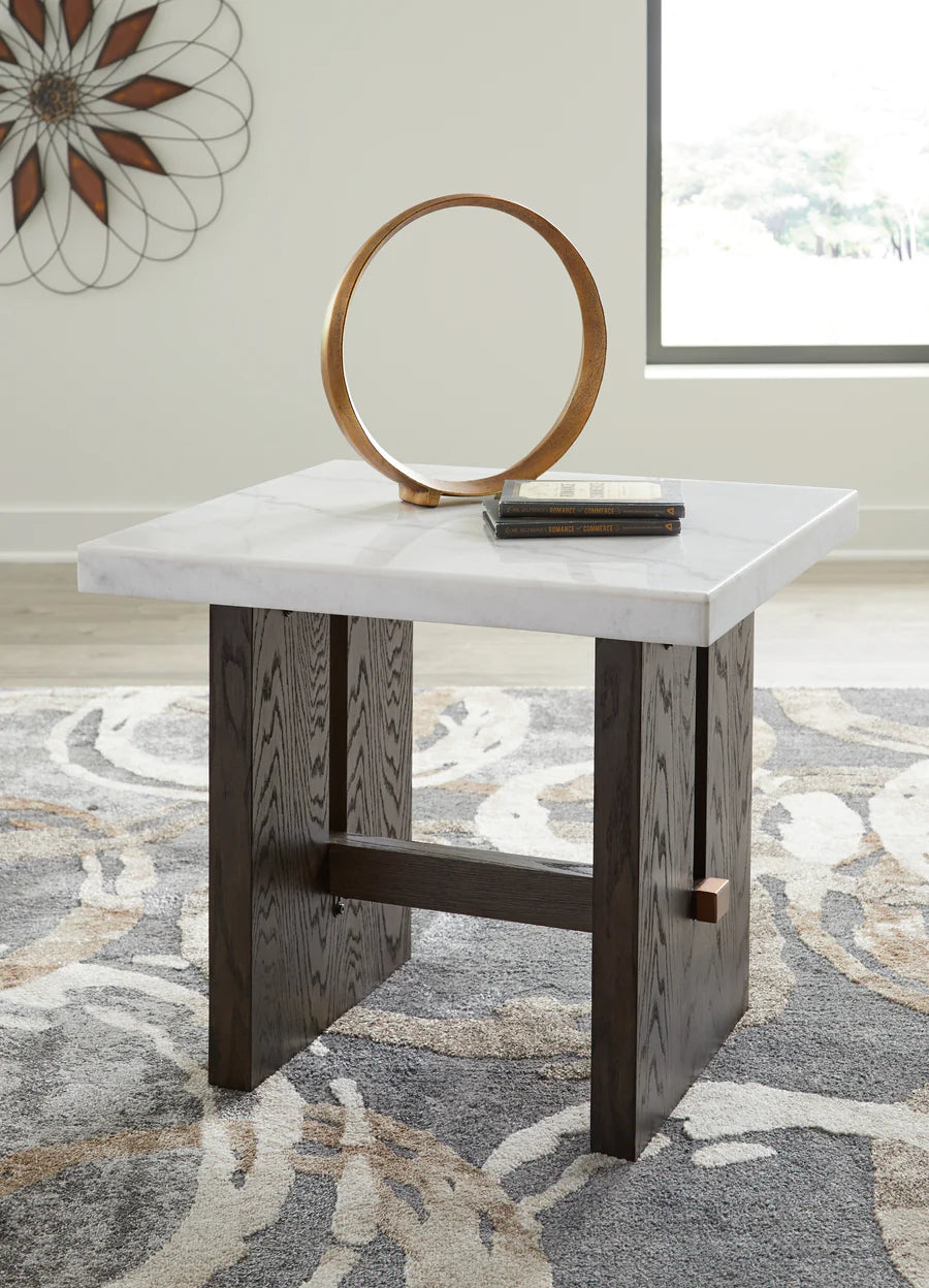 Burkhaus White End Table