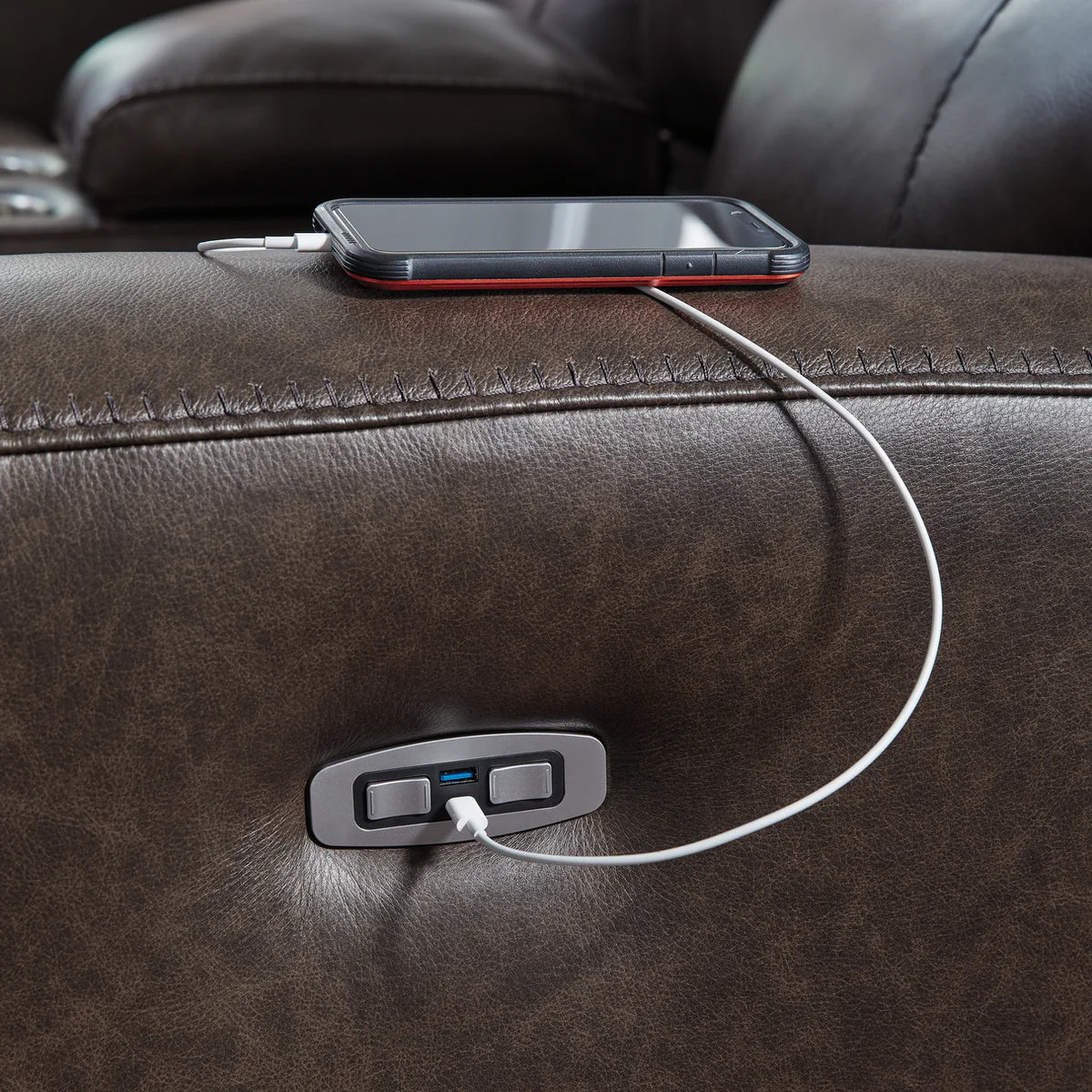 Crossplex Smoke Power Reclining Sofa
