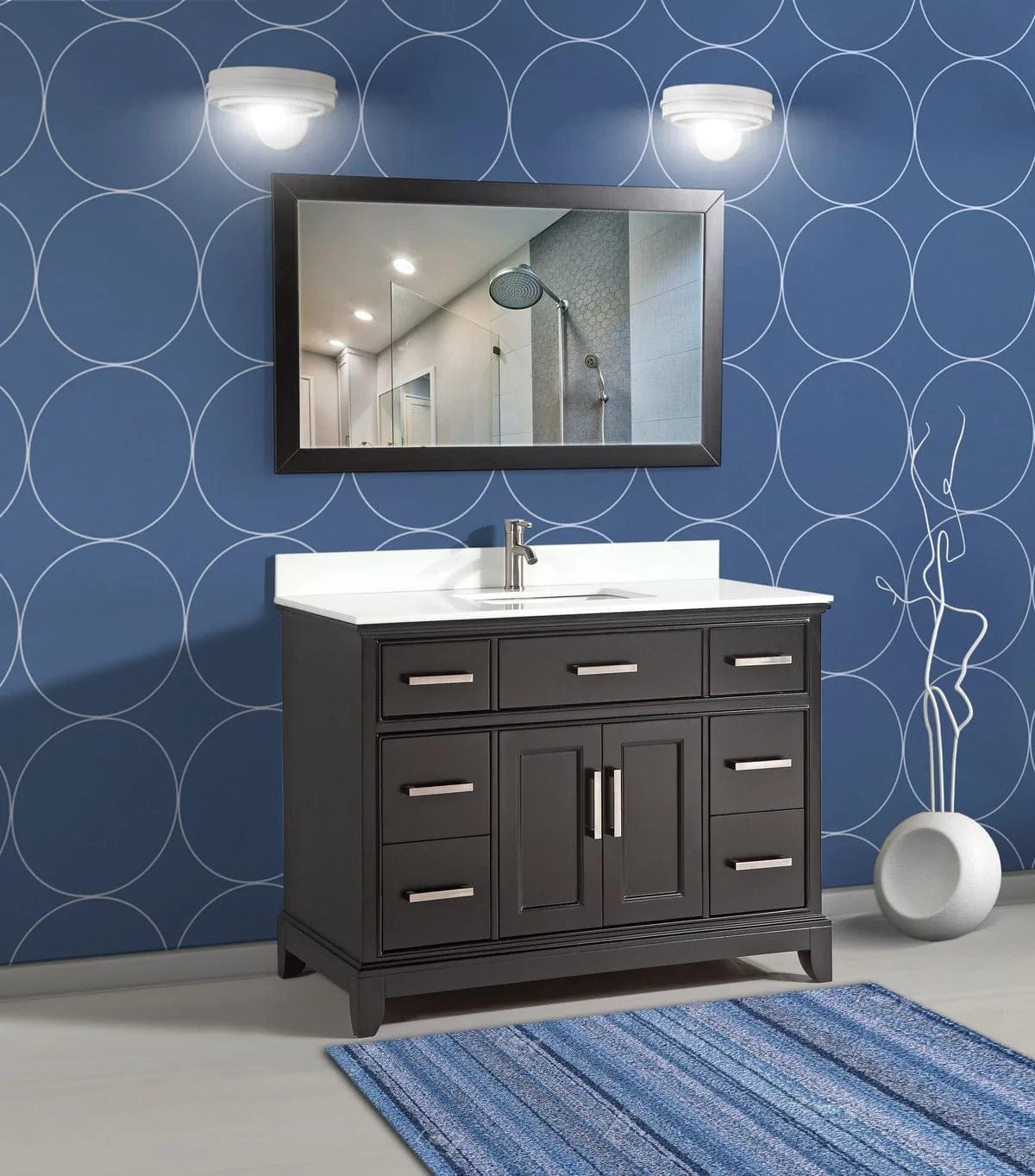 48 in. Single Sink Bathroom Vanity Set in Espresso - Decohub Home