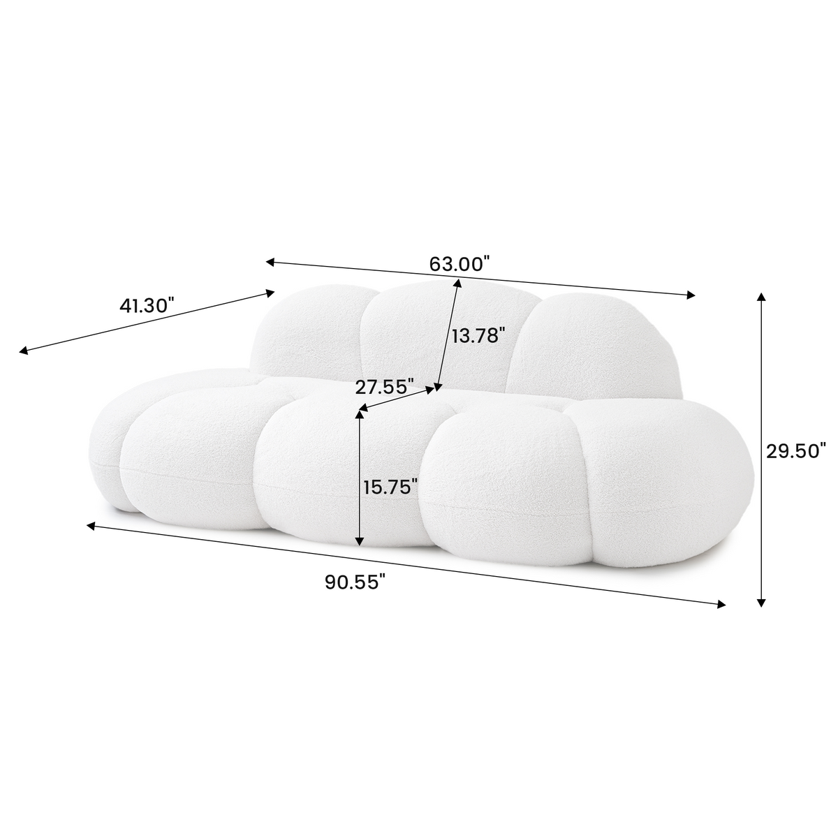 Cloud-Shaped Teddy Fleece Sofa