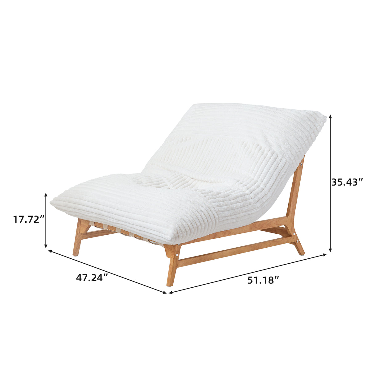 Corduroy Leisure Lounge Chair with Solid Wood Frame