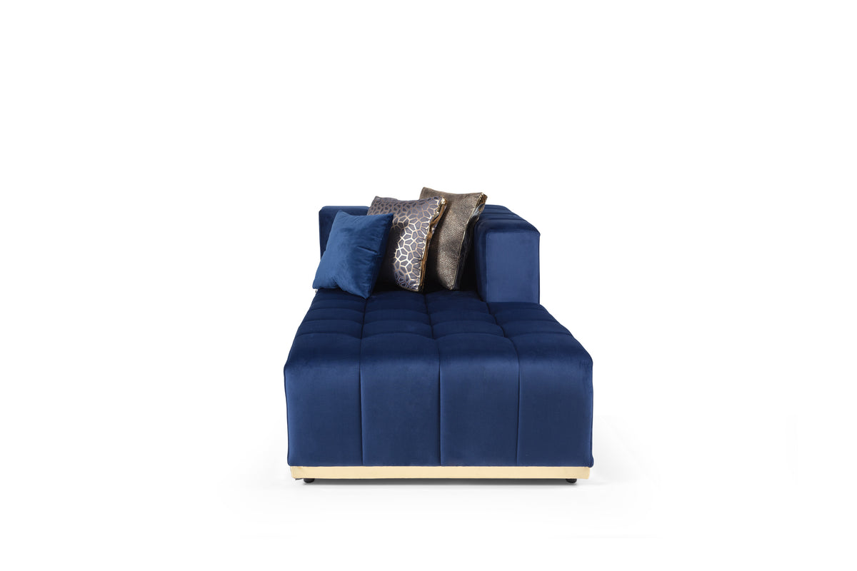 Elisha 140-Inch Velvet Double Chaise Sectional