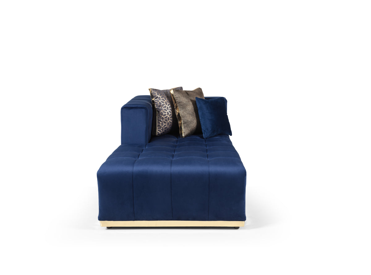 Elisha 140-Inch Velvet Double Chaise Sectional