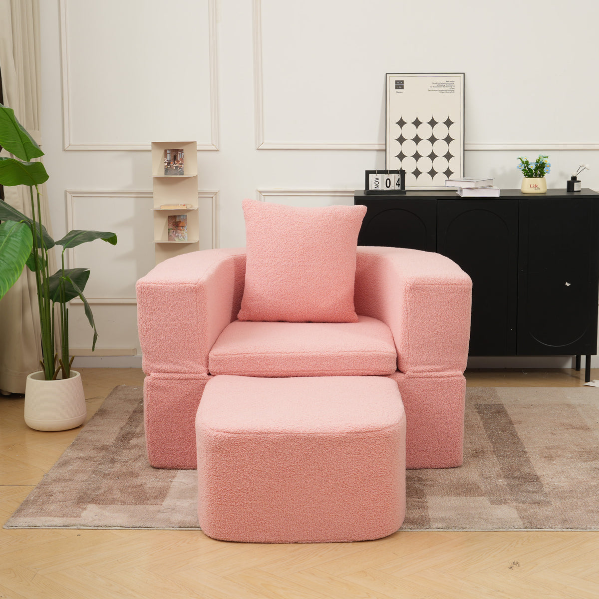 Convertible Teddy Upholstered Sleeper Chair Bed