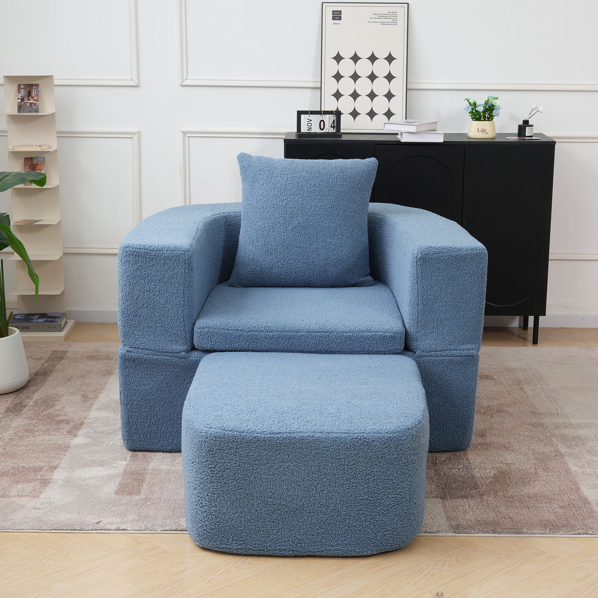 Convertible Teddy Upholstered Sleeper Chair Bed