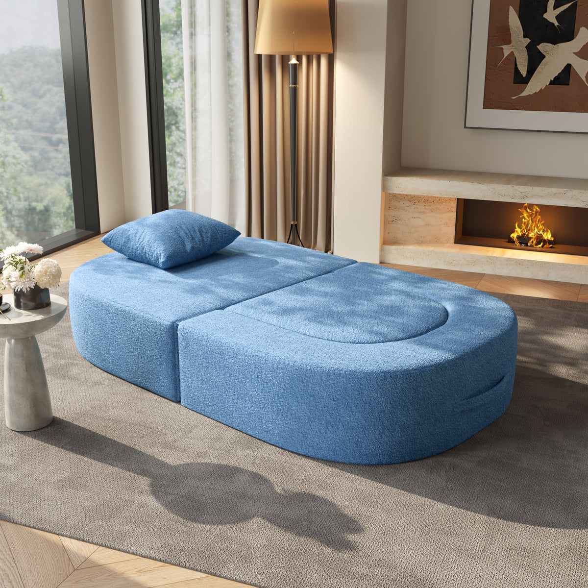 Convertible Teddy Upholstered Sleeper Chair Bed